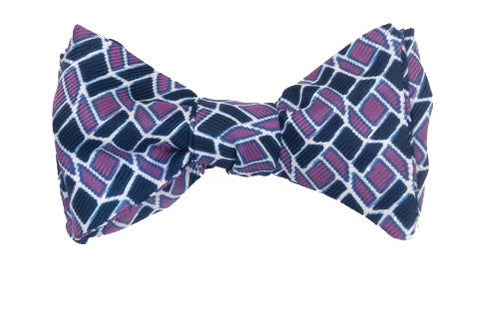 Aurora - Silk mosaic bow tie in violet and purple
