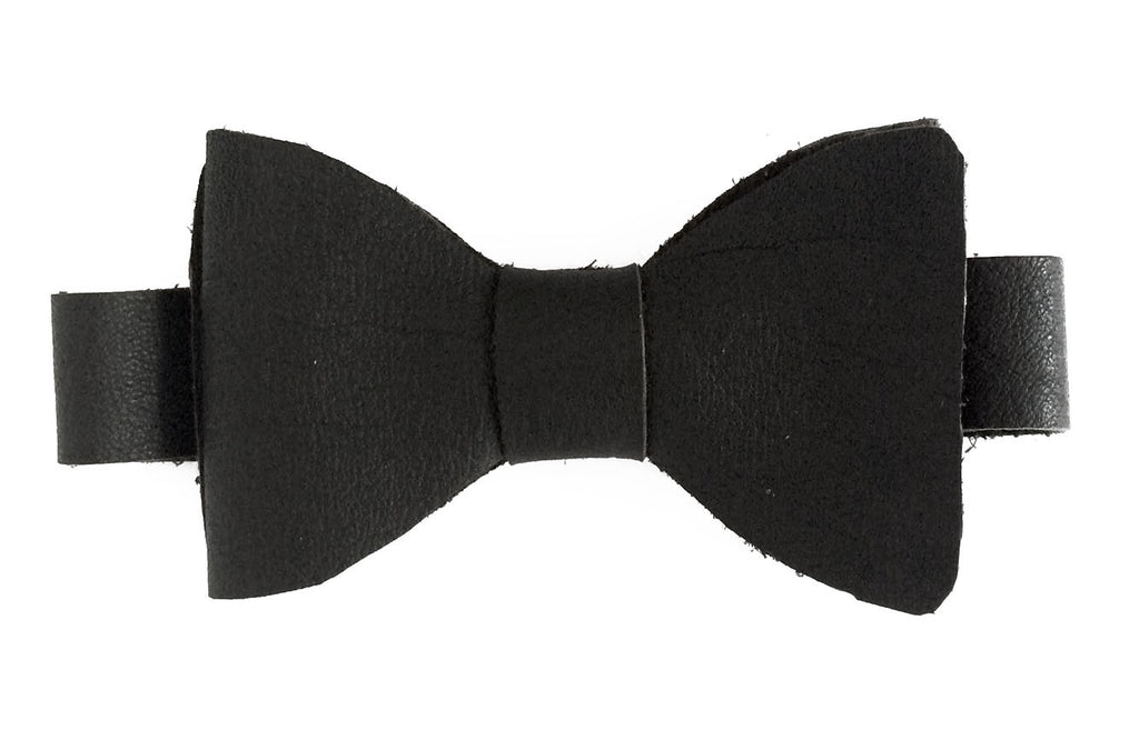 Chocolate Stout Leather bow tie front view