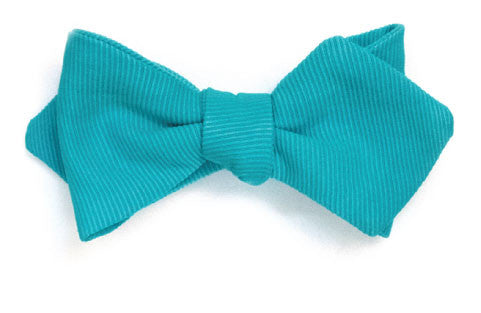 Laguna Cliffs - Turquoise bow tie in ribbed silk