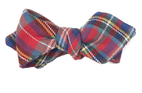 Plaid Tidings - Bright holiday tartan bow tie in wool