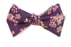 Wanderlust - Reversible violet floral bow tie