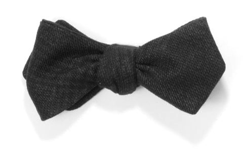 Dark and Stormy - Charcoal grey wool bow tie