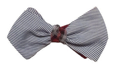 Le Sommelier - Grey and White pinstripe bow tie