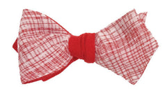 No way Rosé - Linen bow tie in red and white