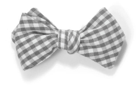 Still in Kansas - Grey gingham bow tie