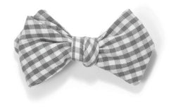 Still in Kansas - Grey gingham bow tie